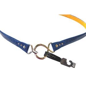 Ladies Royal Blue Skinny Belt, Adjustable Back Loops w/ Silver Hardware, Size SM